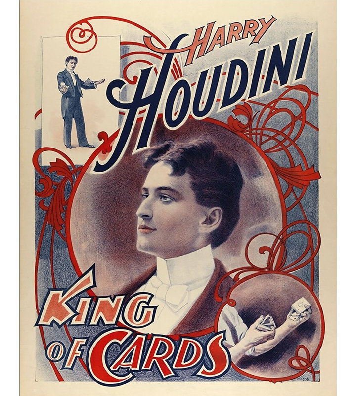 Art mural rétro 11 po x 14 po Houdini, H 24 po x l 20 po x P 0,1 po