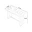Bureau 1 tiroir brun noyer + bois manufacturé rectangulaire argent + acier inoxydable + acrylique-1027158282