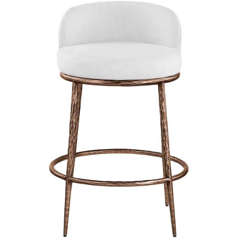 Tabouret de comptoir Ferro Hessle, Siège blanc / structure bronze
