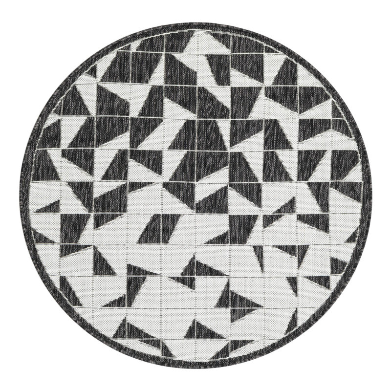 Geometric Indoor / Outdoor Rug, Round 3'3"