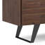 Buffet industriel moderne à 2 portes en bois d'acacia massif l 41 po avec tablette de rangement et base en métal Lowry