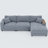 Deitz L-Shaped Corduroy Sectional Sofa with Hidden Storage & Pillows-114499579-114499581