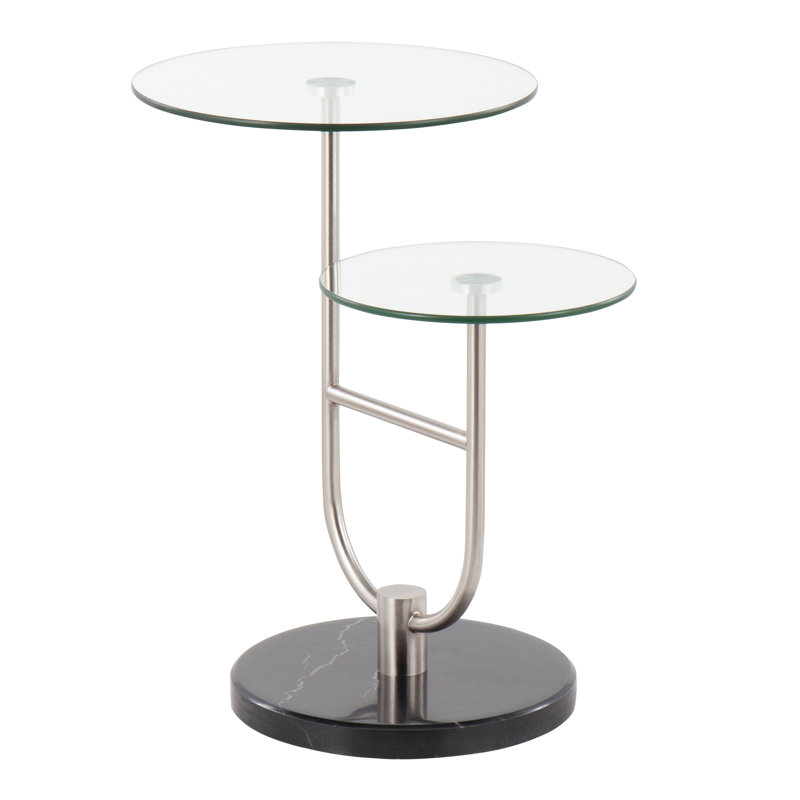 Table de bout Douglasville, Argent / noir