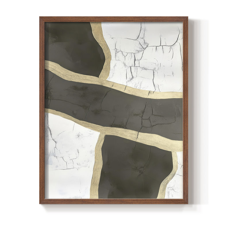 «Abstract XV», reproduction encadrée - prête à être accrochée, H 14 po x l 11 po, Brun