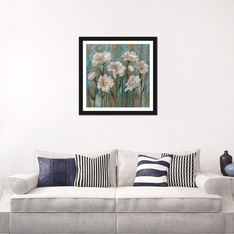 «Jenny Garden I» par Brian Framcis, reproduction sur toile tendue sur châssis, H 24 po x l 24 po x P 1 po, Blanc