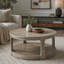 Grande table basse ronde à 2 niveaux 40 pouces avec roues-132100930-132100933