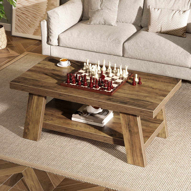 Pedestal Coffee Table with Storage