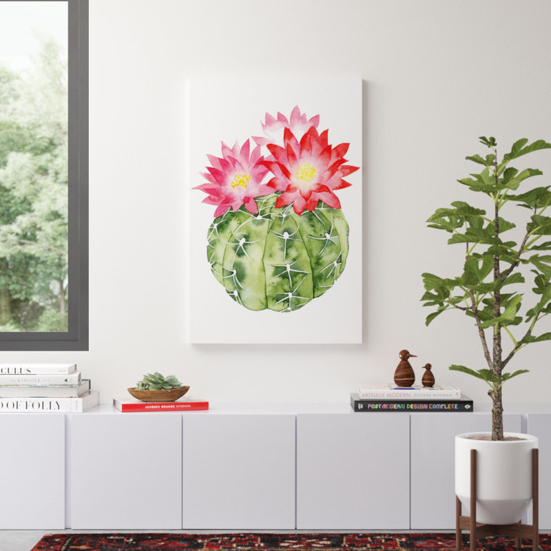 «Cactus Bloom III» par Grace Popp, reproduction d'art sur toile tendue, H 60 po x l 40po x P 1,5 po