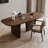 Nut-brown Rectangular Solid Wood Dining Table-99135415