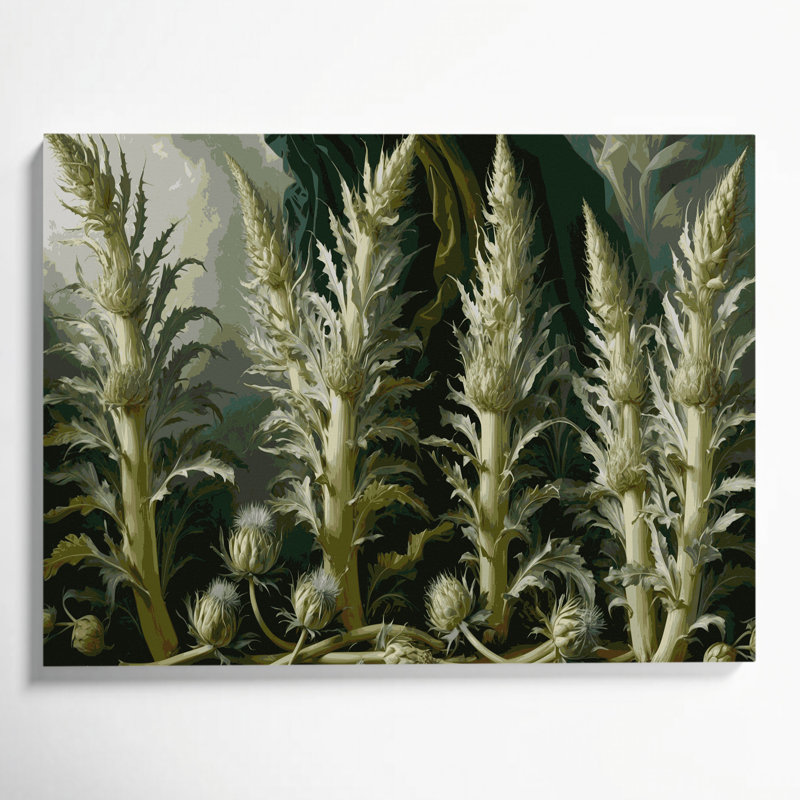 Art mural sur toile légumes vert cardon, H 11 po x l 14 po