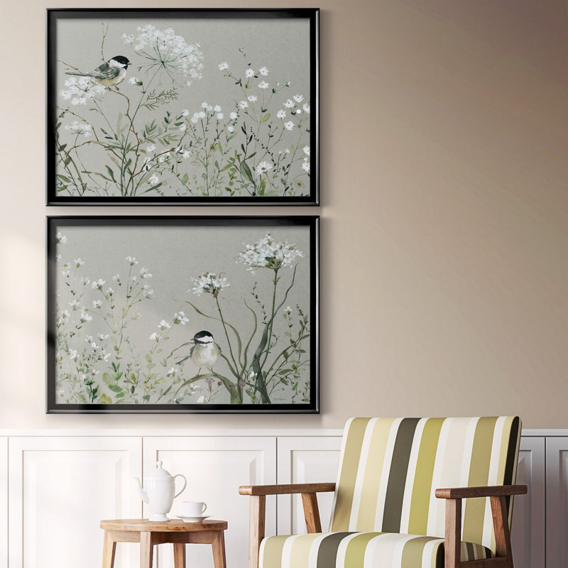 Bouquet de Grace Meadow I, toile encadrée de qualité supérieure - prête à être accrochée, H 18,5 po x l 49 po x P 1,5 po