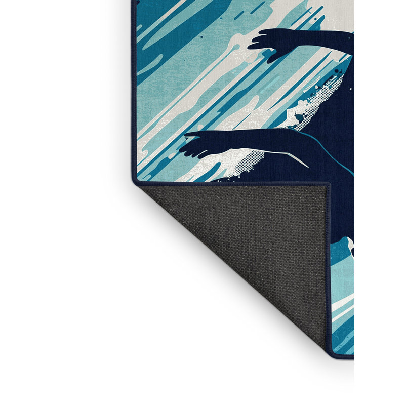 Tapis vert moelleux et moelleux à motif de water-polo Eisenman, 6 x 9
