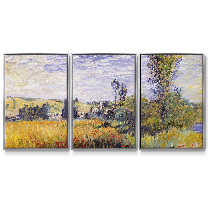Vethueil par Monet 3 pièces, H 24 po x l 48 po x P 2 po, Argent
