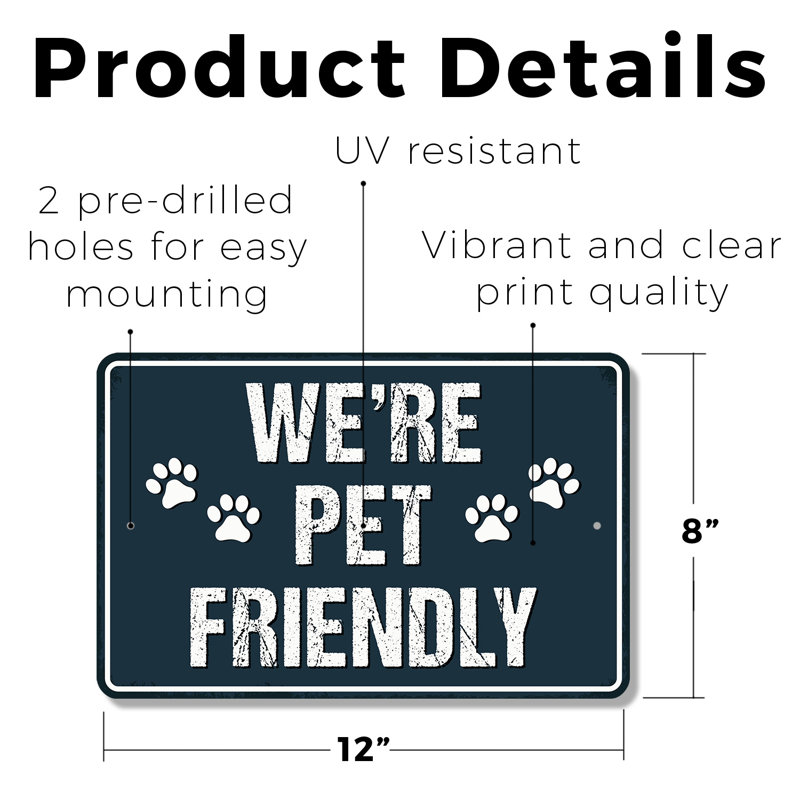 Enseigne We's Pet Pet Street (paquet de 2) 8 po x 12 po