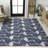 Cindia Casual Coastal Flamingos Two-Tone Navy/White Indoor/Outdoor Rug-2067650669