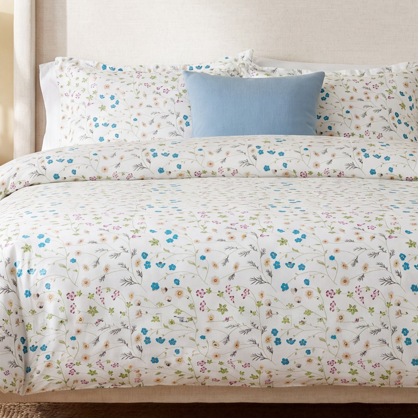 Cotton Duvet Cover Set, Full/Queen Duvet Cover + 2 Standard Shams