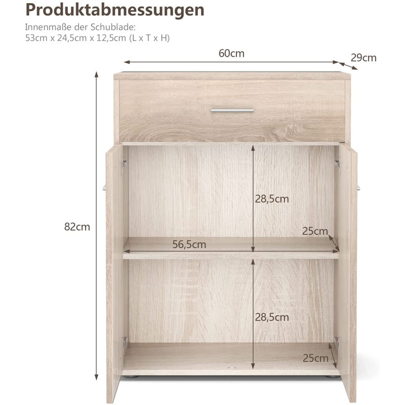 Evella Freestanding Bathroom Cabinet, Nature