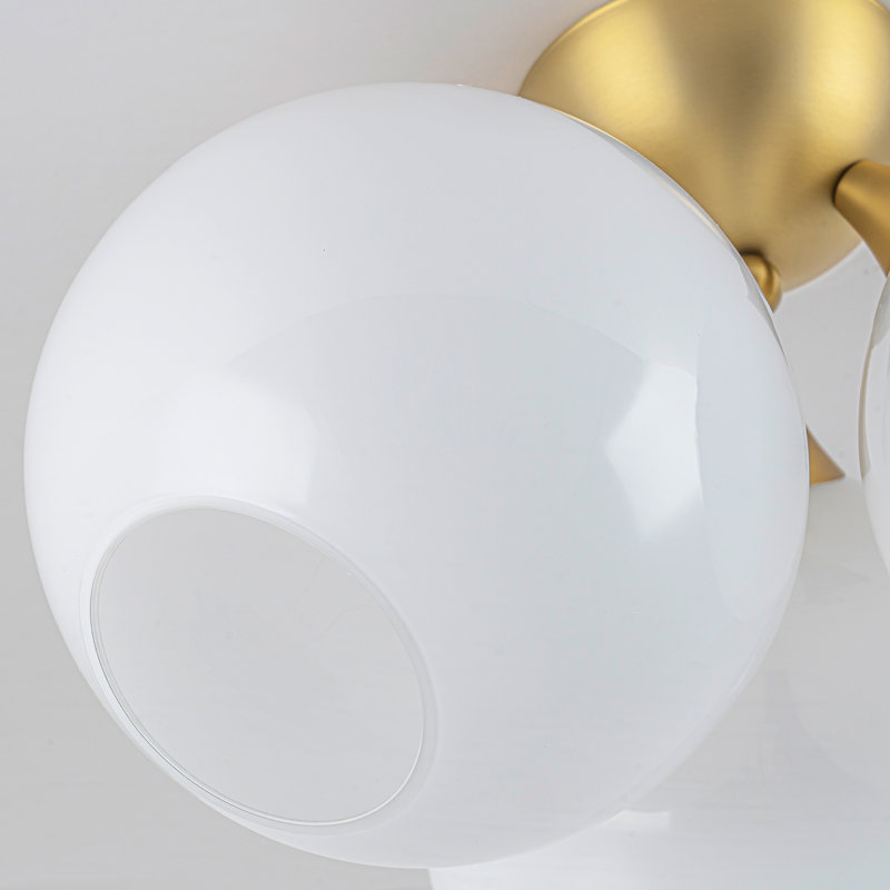 Plafonnier semi-encastré 3 lumières en verre