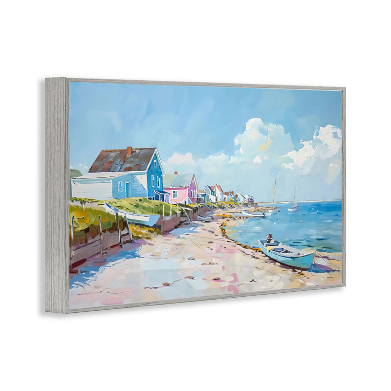 Giclée encadrée de bord de mer côtière, design par LSR Design Studio, Estampe numérique Farmhouse, H 20 po x l 30 po