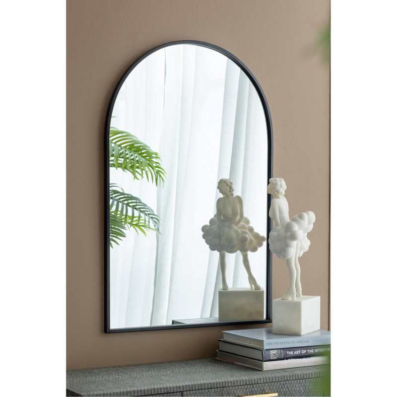 24 "x 36" miroir arqué noir avec cadre en métal pour la construction de vestibule de chambre à coucher de salon
