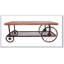 Francie Oak & Antique Gray Finish Coffee Table with Industrial Metal Wheels and Spacious Storage Shelf