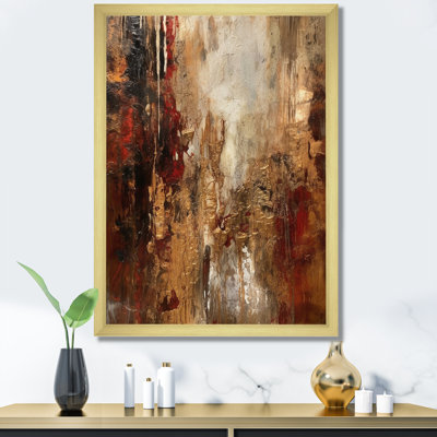 Ancient Italian Revelations In Gold And Red - Abstract Painting Canvas Prints