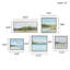 «Vista Landscape Abstract», ensemble de 5 toiles encadrées