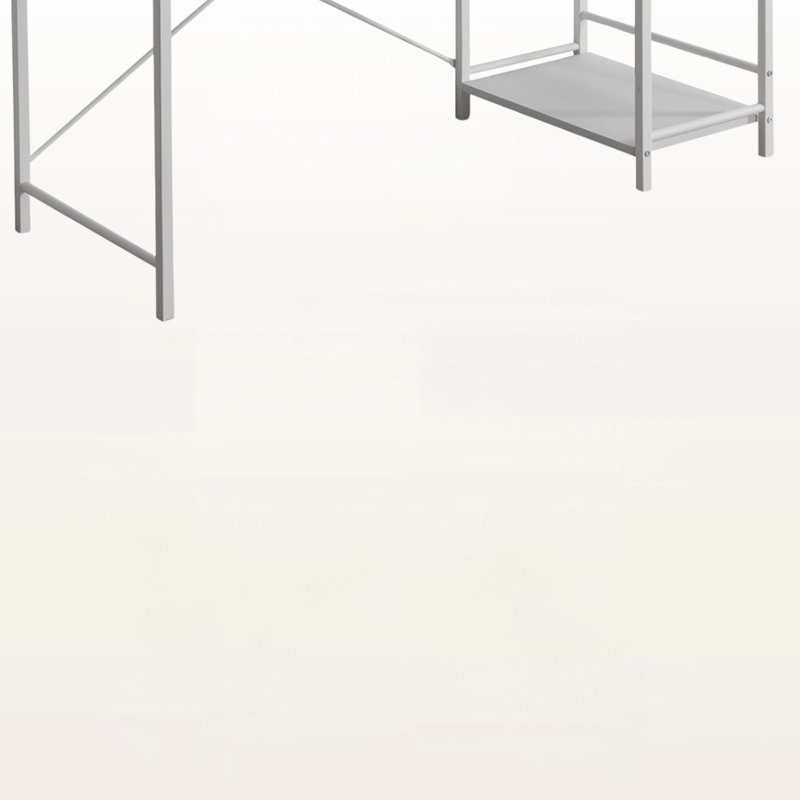 Nembus Contemporary 4-Shelves White Finish Computer Desk, 54.83" H X 47.11" W X 18.21" D, White