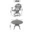 Ensemble de salle à manger toutes saisons en fonte d'aluminium, avec chaises pivotantes et table ronde de 47,24 po-1881440714