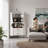 White Corner Bar Cabinet With Mirrored Back, 2 Open Shelves, 2 Drawers, And Raised Legs For Easy Cleaning – Elegant Buffet Sideboard Storage Cabinet |  