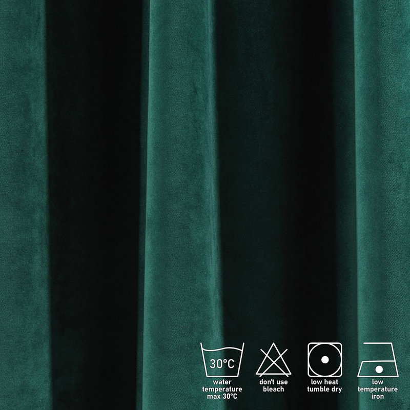 Soft Touch Velvet Kitchen Valance, 75 W x 60 D cm, 33 Deep Jungle