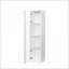 Armoires, armoire d'appoint blanche neige avec 3 lampes en bande bleues en aluminium, l 40 x P 29 x H 170 cm | Panneau de particules | Minimaliste