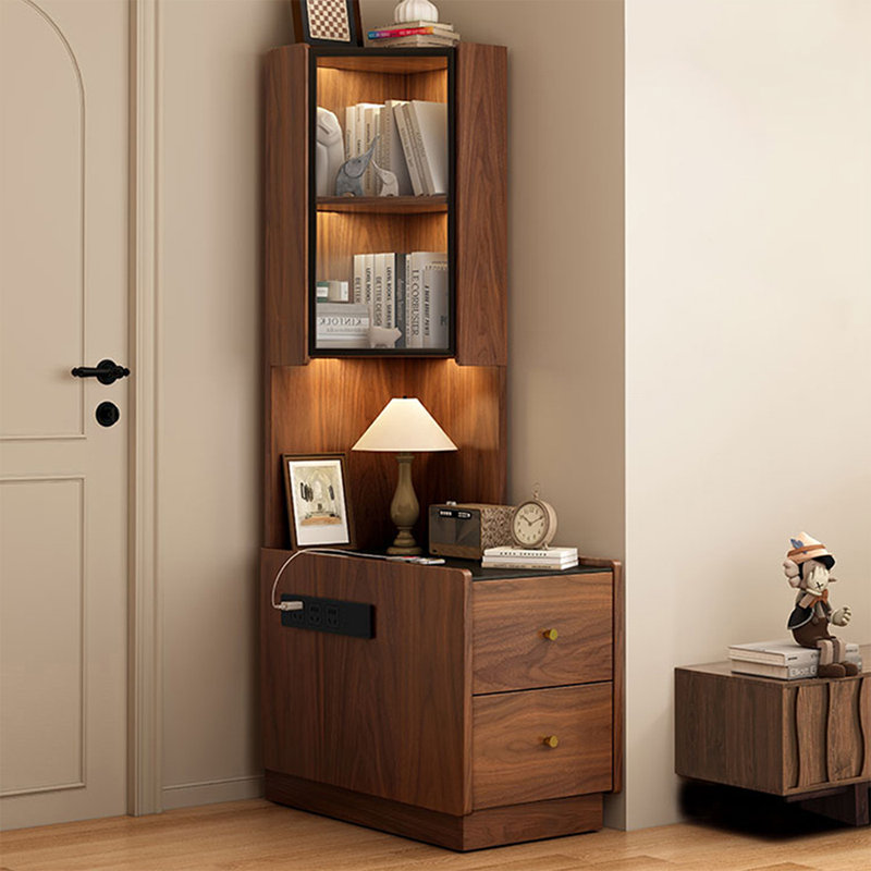 Bibliothèque standard en noyer manufacturé moderne, (5 tablettes) H 64,96 po x l 23,62 po x P 15,75 po