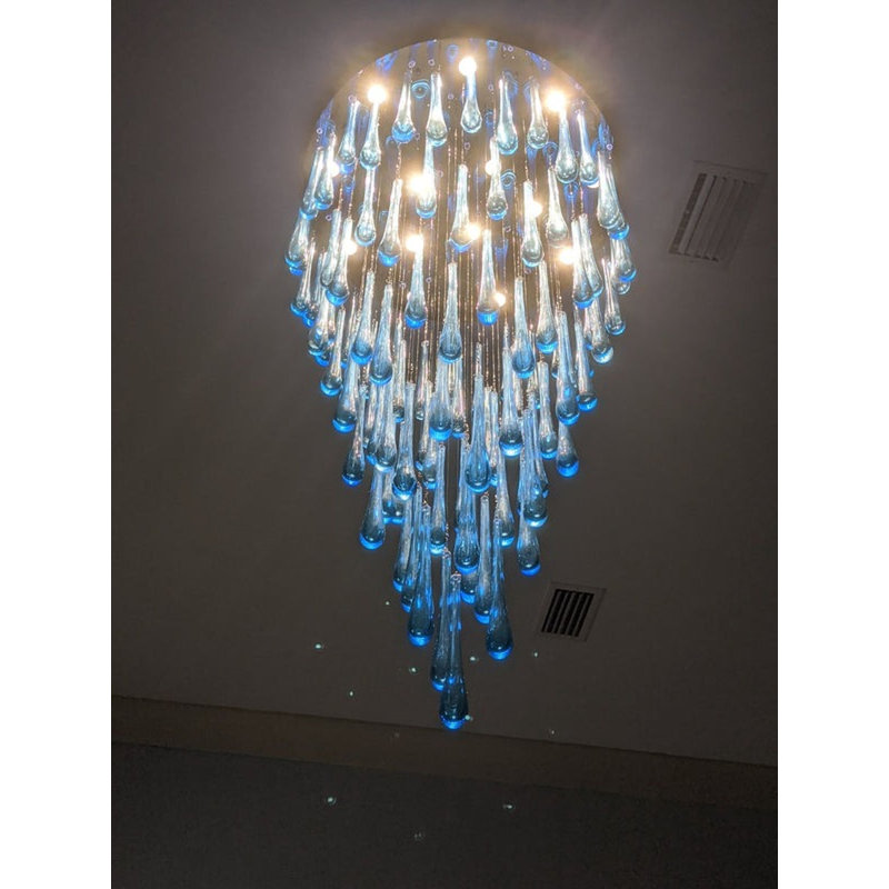 Lustre gradué à 8 lumières Adelinn, Bleu