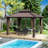 Kozyard Caesar Gray Double Roof Hardtop Gazebo with Privacy Curtain and Mosquito Netting-103692430-103692433-112230762