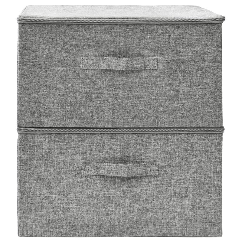 Boîte de rangement en polyester vidaXL, Gris clair