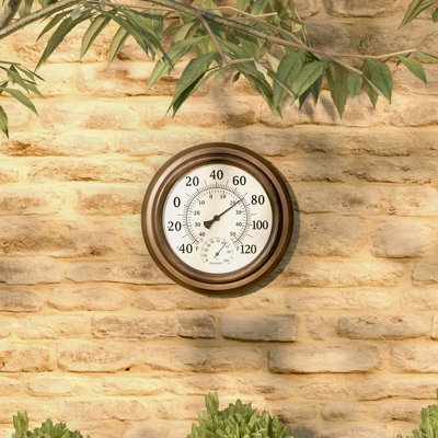 8-Inch Wall Thermometer - Decorative Indoor and Outdoor Temperature and Hygrometer Gauge