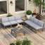 Ensemble de conversation pour le patio extérieur 6 personnes - gris-1275036473