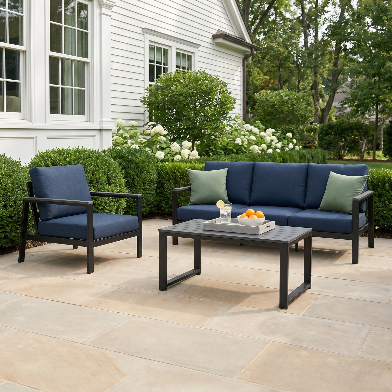Townsend 4-Person Sunbrella® Patio Seating Group, Canvas Granite Sunbrella® Canvas