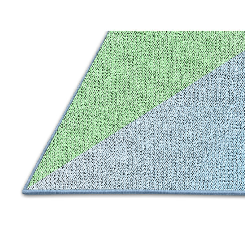 Tapis vert/bleu à motifs Nahant, Rectangle 5 pi x 7 pi