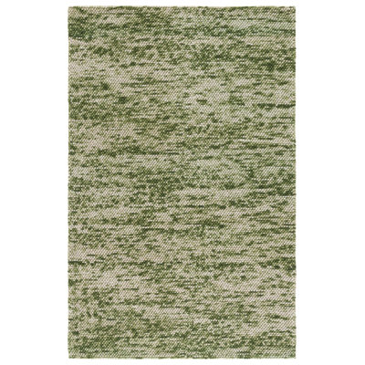 Natura 425 Handwoven Wool/Cotton/Polyester No Pattern Indoor Use Only Rug in Green/Ivory