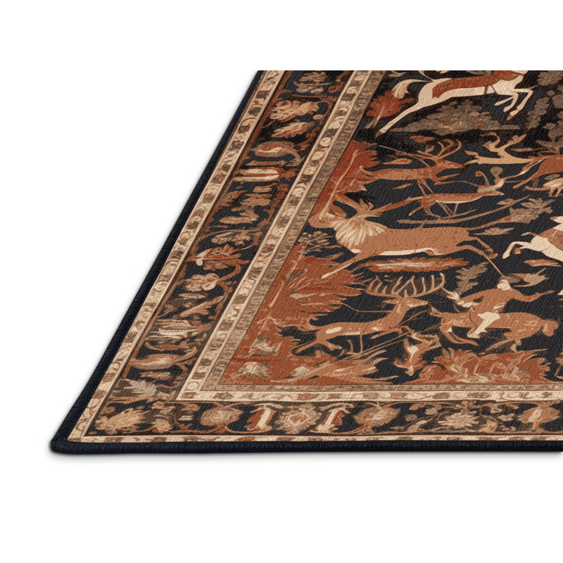 Tapis brun lavable à la machine, Carré 8 pi