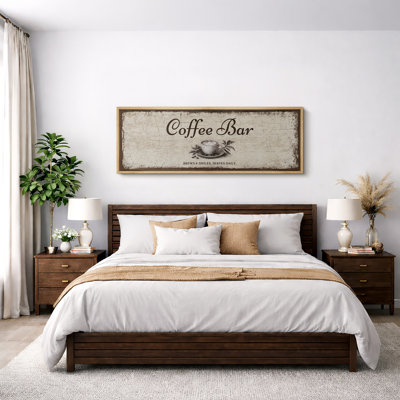 Coffee Bar Artwork, Kitchen Pictures, Framed Canvas Giclee Print Wall Art