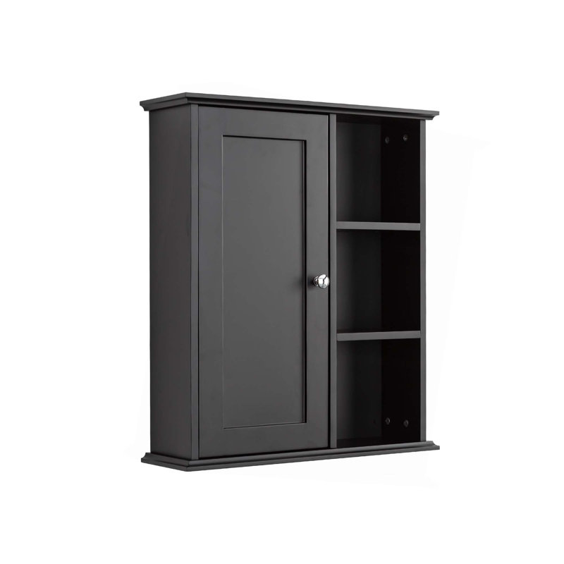 Armoire murale de salle de bain 23,6 po, Noir