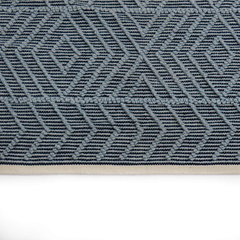 Tapis d'extérieur tissé à la main, bleu marine, Rectangle 4 pi x 6 pi