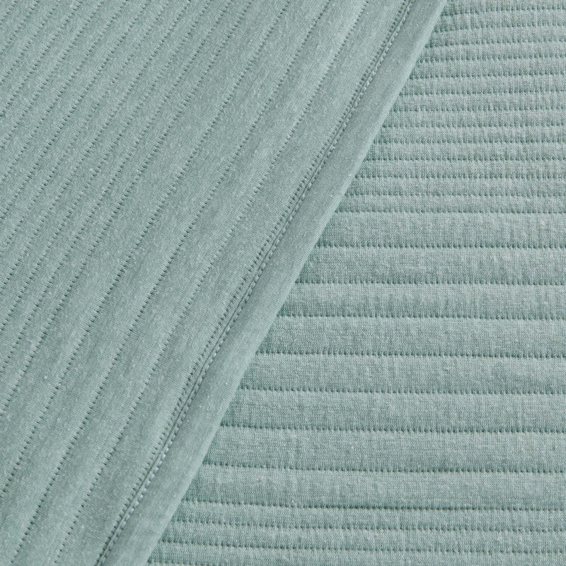 Heathered Seaglass Twin Cotton Jersey Knit Quilt Set