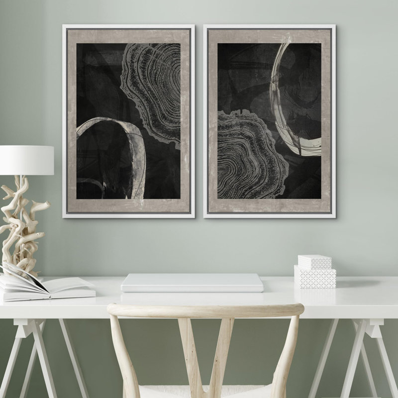 «Nordic Style Whale Tail Fisn Nautical Beachy», 2 pièces sur toile, H 16 po x l 24 po, Cadre blanc
