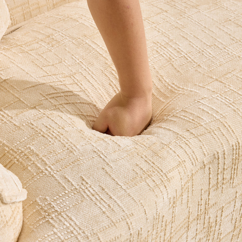 66.93'' Chenille Curved Two - Person Compress Sofa, Beige