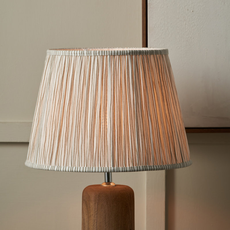 Pleated Cotton Lamp Shade, 28cm H x 40cm W x 40cm D, Natural