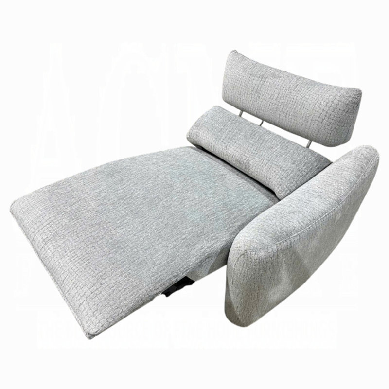 Fauteuil inclinable droit Falo, mousse et chenille gris clair